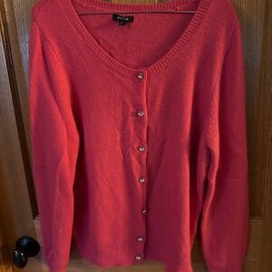 Apt 9 Pink cardigan sweater with rhinestone buttons.  Size XL.